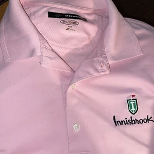 GREG NORMAN Innisbrook Golf Course Embroidered Logo Polo Pearl Buttons Med #e20 - Picture 1 of 3