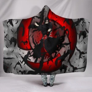 Uchiha Itachi Hooded Blanket, Naruto Anime Hooded Blanket, Gift For Fans - Picture 1 of 2