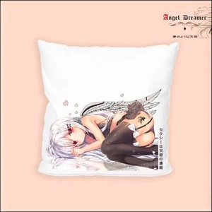 Housse de coussin en satin blanc Manga girl Aile d'ange Tatouage Love Sexy Coeur - Imagen 1 de 3