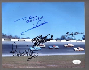 PETTY+ALLISON+ANDRETTI+YARBOROUGH HAND SIGNED 8x10 COLOR PHOTO    TO GARY    JSA - Picture 1 of 1