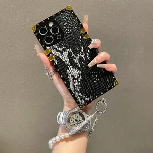 Luxury Snake Pattern Case +Chain Shockproof Cover Women Girls For Various Phone - Picture 1 of 21