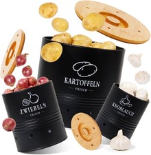Premium Kartoffel Aufbewahrungsbox [3er Set],Kartoffeln, Zwiebeln und Knoblauch