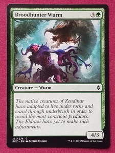 Magic The Gathering BATTLE FOR ZENDIKAR BROODHUNTER WURM green card MTG - Picture 1 of 2