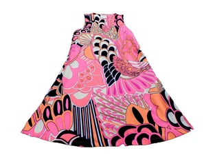 Julie Brown BOLD Groovy 60s Shift Dress Neon Pink Orange Sleeveless Stretch sz P - Picture 1 of 9