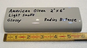 1 pc. Light Smoke - Gray 2" X 6"  Radius Bullnose Ceramic Tile: American Olean - Picture 1 of 12