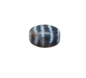 Echter alter tibetischer Streifen Dzi Achat Energie Talisman Perle Fass Anhänger 16x12mm - Bild 1 von 8