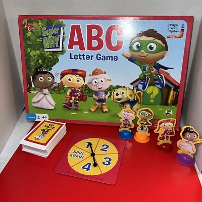 PBS Kids SUPER WHY ABC Letter Board Game Preschool Age 3+ Missing Instructions - Image 1 of 3