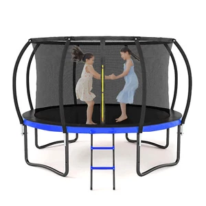 12FT Outdoor Trampoline With Inner Safety Enclosure Net & Ladder for Kids - Picture 1 of 14