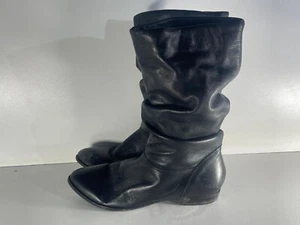 Stivali donna Dune London taglia 6/39 usati pelle nera slouch metà polpaccio -B97 - Foto 1 di 6