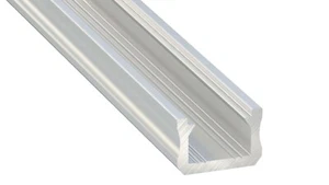 2m K0 LED profile extrusion channel, plain aluminium, with diffuser, strip light - Picture 1 of 4