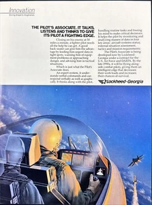 Lockheed Georgia Pilots Associate Expert System DARPA Vintage Print Ad 1987 - Picture 1 of 6