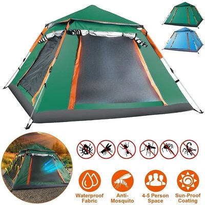 Tienda Pop Up Instantánea Auto Exterior 4-5 Personas Camping UV Impermeable Playa EE. UU. Foto 1 de 4