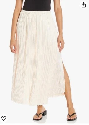 Vince褶饰缎质中裙。 尺寸 L. MSRP $345 — 第 1/4 张图片