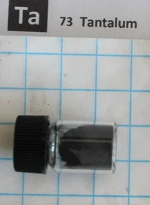 3 gram 99.95% Tantalum metal powder in glass vial element 73 sample - Picture 1 of 3