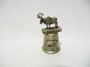 FINGERHUT VINTAGE ZINN WAPW "MT MCKINLEY ALASKA" MIT ELCHAUFSATZ & GRIZZLIES - Bild 1 von 5