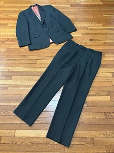 Evan Picone Mens Suit Size 44R Blazer Jacket 38x32 Dress Pants Green Wool Solid - Picture 1 of 15