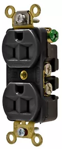 Hubbell HBL5252BK 125V 15A 2P 3W schwarz Duplex, gerade Klinge Buchse - Bild 1 von 2