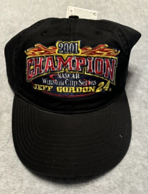 VTG Jeff Gordon Hat Adult One Size 2001 NASCAR Winston Cup Champion Black NWT Foto 1 de 4