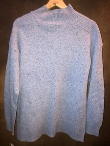 Karen Scott L NWT Blue Heather Mock Neck Knit Sweater Blue 🧡 - Picture 1 of 9