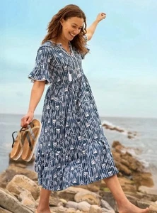 Vestido Brakeburn Arrows Algodón MIDI Talla 18 Totalmente Nuevo - Imagen 1 de 6