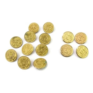 14-pc Vtg 10x U.S. Army Great Seal Buttons & 4x Lion Crest Shield Blazer Buttons - Picture 1 of 6
