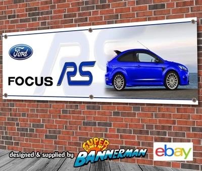 Ford Focus RS Mk2 (blue) Banner for Garage, Workshop, Showroom etc