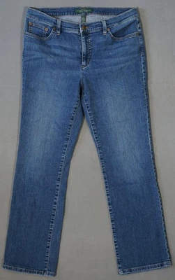 VH11421 * * LAUREN RALPH * * 直筒女式牛仔裤 12 码 — 第 1/4 张图片