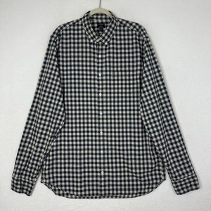 Camisa J Crew Para Hombre Flexible Lavada Con Botones Azul Blanco A Cuadros Larga Talla XLT NUEVA CON ETIQUETAS - Imagen 1 de 13