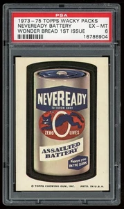 1973 Topps Wacky Packages Sticker Neveready Batter Wonder Bread 1st Series PSA 6 - Picture 1 of 2
