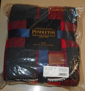 Pendleton Sherpa Throw Blanket 50 x 70 NEW Red & Black Plaid Rob Roy - Picture 1 of 6