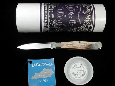 TITUSVILLE CUTLERY RED GIRAFFE BNE LEXINGTONIAN COFFIN JACK KNIFE USA 1 OF 9 - Image 1 of 4