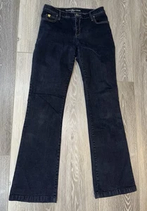 Pantalones de mezclilla Second Yoga para mujer talla 30 corte bota tiro medio lavado oscuro - Imagen 1 de 9