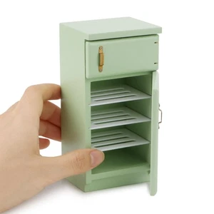 Puppenhaus Kühlschrank Küchenmöbel Miniatur schlicht Retro-Stil im Maßstab 1:12 Re - Bild 1 von 4