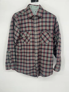 Vintage 60er/70er Jahre Flanell mit Knopfleiste ohne Etikett mehrfarbig ca. Größe M - Bild 1 von 5