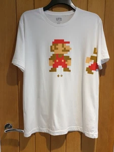 UT Uniqlo x Nintendo Super Mario Bros Print White UK Size Large 100% Cotton - Bild 1 von 10