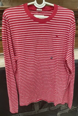 Abercrombie &Fitch Muscle Men's XXL Red White Stripe Cotton Shirt - Image 1 of 4