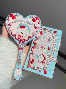 New Flower Knows Never's Shop Collection Heart Shape Hand-Held Mirror Blue - Picture 1 of 1
