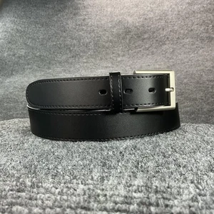 Cinturón de cuero genuino para hombre grande vestido negro informal cepillado plateado hebilla clásico - Imagen 1 de 15