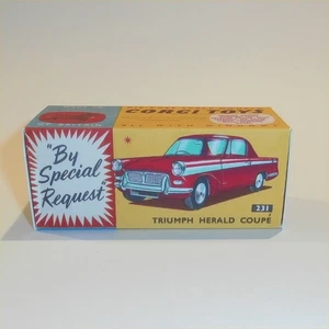 Corgi Toys  231 Triumph Herald (Red) Custom Box - Picture 1 of 6