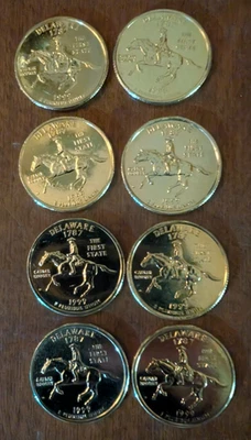GOLD PLATED 1999-D DELEWARE U.S. STATE QUARTER  (1 COIN PER SALE) - Image 1 of 3