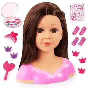 Bayer Design Frisierkopf Charlene Super Model braune Haare + Kosmetik - Bild 1 von 8