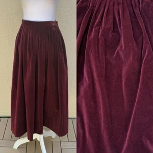 Vintage Ralph Lauren Midirock rot weinrot Samt Baumwolle - Bild 1 von 10
