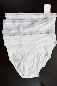 Hanes Vintage White Briefs Size XL ComfortFlex 4 Pair Cotton Goodwill Tagged - Picture 1 of 2
