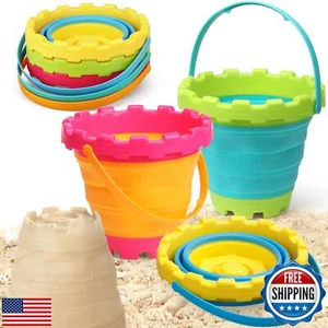 Jumbo Beach Sand Bucket Toy for Kids, 3L Collapsible Sandbox Pail, Easter Buc - Picture 1 of 5