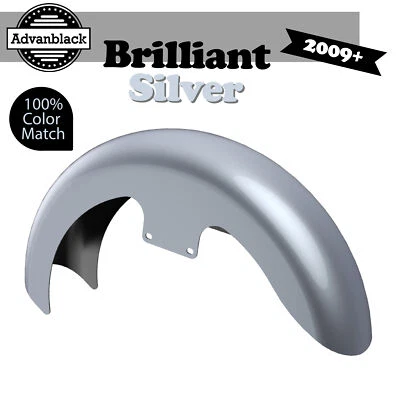 BRILLIANT SILVER 19" Reveal Wrapper Hugger Front Fender For 09+ Harley - Image 1 of 4