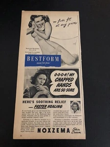 Lencería BESTFORM 1945 / NOXZEMA / Claudette Colbert Westmore - Anuncios de colección a 2 caras - Imagen 1 de 2