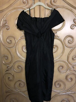 VESTIDO de cóctel vintage años 80 Gunne Sax de JESSICA MCCLINTOCK TAFETÁN NEGRO talla 5/6 Foto 1 de 4