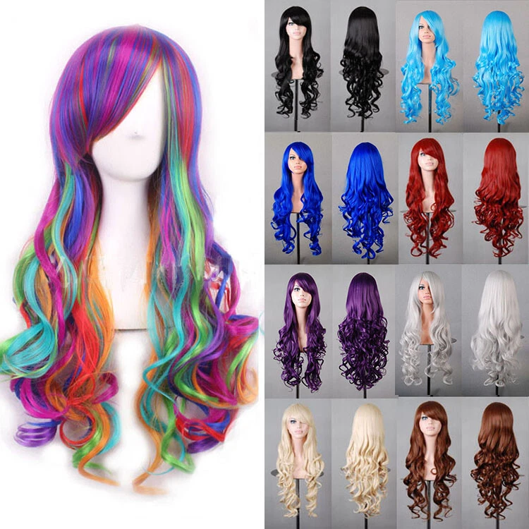 Fashion 31" Long Curly Wigs Cosplay Costume Hair Anime Full Wavy Party Lady Wig - Image 1 of 1