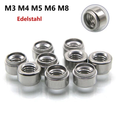 M3 M4 M5 M6 M8 Edelstahl Nietmuttern Einnietmuttern Rund Gewinde Clinchmuttern - Bild 1 von 4