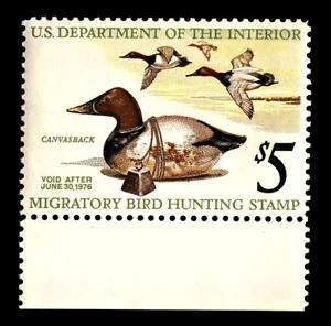 #RW42 1975 US Federal Duck Stamp $5 Migratory Bird Hunting MINT/XF OG NH #72 - Picture 1 of 2